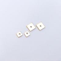 Entretoise de perles en laiton, Carré, Plaqué d'or 14K, DIY & normes différentes pour le choix, doré, 1mm Vendu par sac