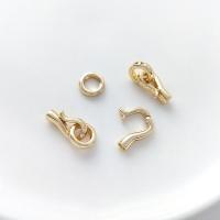 真鍮フックとアイ留め金, 銅, 14 K ゴールド メッキ, DIY, 金色, Hook 14.3mm*8.2mm,20mm The ring is 9.3mm, 売り手 セット