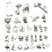 Zinc Alloy Jewelry Finding Set, antique silver color plated, vintage & DIY & mixed & 1/1 loop & hollow, 10-20mm 