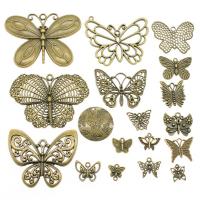 Zinc Alloy Jewelry Finding Set, antique bronze color plated, vintage & DIY & mixed & 1/1 loop & hollow, 10-20mm 