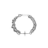 Moda pulseras de la aleación de Zinc, Cruces, chapado en color de plata, Joyería & unisexo, longitud:aproximado 17 cm, Vendido por UD