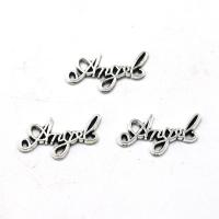 Zinc Alloy Message Pendants, Alphabet Letter, antique silver color plated, fashion jewelry & DIY & hollow Approx 1.4mm 