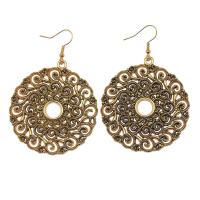 Boucle d'oreille goutte Zinc Alloy, alliage de zinc, Plat rond, Placage, Vintage & bijoux de mode & pour femme & creux, plus de couleurs à choisir  Vendu par paire