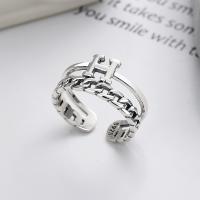 Bague en argent , Argent sterling 925, Finition antique, bijoux de mode & pour femme & creux, 10mm, Vendu par PC