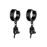 Huggie Hoop Drop Earring, титан, Роуз, вакуумное ионное покрытие, панк-стиль & Мужская, Много цветов для выбора продается PC