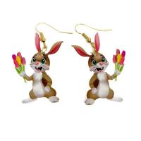 Acrylic Drop Earring, Rabbit, fashion jewelry & for woman, mixed colors 