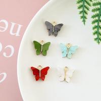 Colgantes de acrílico de la aleación de Zinc , con Acrílico, Mariposa, chapado, Bricolaje, más colores para la opción, 16x14mm, 10PCs/Bolsa, Vendido por Bolsa