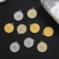 Brass Jewelry Pendants, Round, plated, DIY 