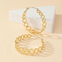 Zinc Alloy Hoop Earring, gold color plated, fashion jewelry & for woman 