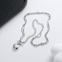 Collier de bijoux en argent , Argent sterling 925, Finition antique, Double couche & bijoux de mode & pour femme Environ 16.54 pouce, Vendu par PC