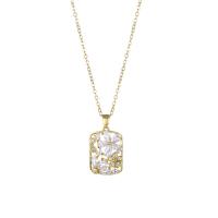 Cubic Zirconia Stainless Steel Necklace, 304 Stainless Steel, with 1.97inch extender chain, Vacuum Plating, fashion jewelry & micro pave cubic zirconia & for woman, golden Approx 15.75 Inch 