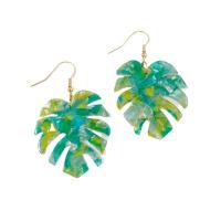 Acrylic Drop Earring, Acetate, Leaf, fashion jewelry & for woman 