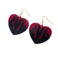 Acrylic Drop Earring, Heart, fashion jewelry & for woman, red 