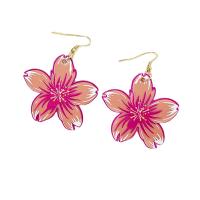 Acrylic Drop Earring, Flower, fashion jewelry & for woman, pink 