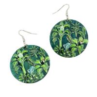 Acrylic Drop Earring, Round, fashion jewelry & for woman, green 