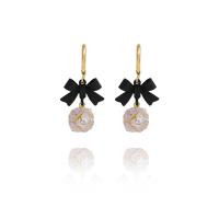 Cubic Zircon Brass Earring, gold color plated, fashion jewelry & micro pave cubic zirconia & for woman 