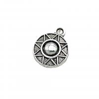 Zinc Alloy Jewelry Pendants, Flat Round, antique silver color plated, vintage & DIY Approx 