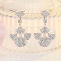 Cubic Zirconia Micro Pave Brass Earring, fashion jewelry & micro pave cubic zirconia & for woman 