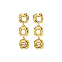 Cubic Zircon Brass Earring, plated, fashion jewelry & micro pave cubic zirconia & for woman 