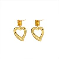 Cubic Zircon Brass Earring, Heart, plated, fashion jewelry & micro pave cubic zirconia & for woman 