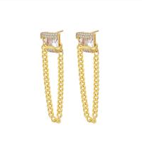 Cubic Zircon Brass Earring, plated, fashion jewelry & micro pave cubic zirconia & for woman 