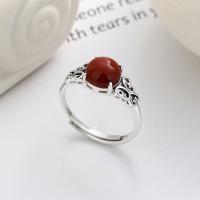 Anillo de Plata Ley, Plata de ley 925, con Yunnan Red Agate, Acabado antiguo, Joyería & para mujer, 9mm, Vendido por UD