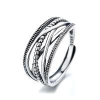 Bague en argent , Argent sterling 925, Finition antique, bijoux de mode & pour femme & creux, 10mm, Vendu par PC