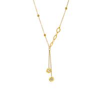 Collier de bijoux de titane, Acier titane, avec 1.57inch chaînes de rallonge, Plaqué or 18K, bijoux de mode & pour femme & avec strass, doré Environ 15.75 pouce, Vendu par brin