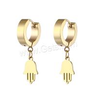 Huggie Hoop Drop Earring, титан, Рука, вакуумное ионное покрытие, Мужская & разные стили для выбора, Много цветов для выбора продается PC