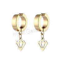 Huggie Hoop Drop Earring, титан, Алмазный конус, вакуумное ионное покрытие, Мужская & разные стили для выбора, Много цветов для выбора продается PC