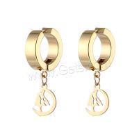 Huggie Hoop Drop Earring, титан, вакуумное ионное покрытие, Мужская & разные стили для выбора, Много цветов для выбора продается PC