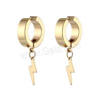 Huggie Hoop Drop Earring, титан, Символ молнии, вакуумное ионное покрытие, Мужская & разные стили для выбора, Много цветов для выбора продается PC