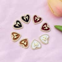 Zinc Alloy Enamel Pendants, Heart, plated, DIY 