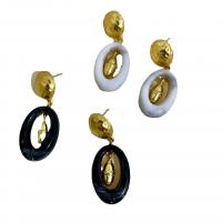 Resin Zinc Alloy Earring, with Resin, plated, for woman 