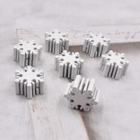 Perles en bois teints, flocon de neige, DIY Vendu par PC