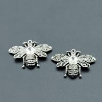 Zinc Alloy Pendant Rhinestone Setting, Bee, antique silver color plated, vintage & DIY Approx 