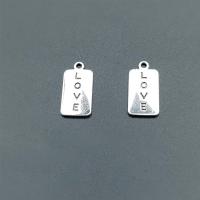 Zinc Alloy Message Pendants, Rectangle, antique silver color plated, vintage & DIY Approx 