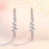 Cubic Zircon Brass Earring, fashion jewelry & micro pave cubic zirconia & for woman 