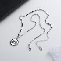 Collier de bijoux en argent , Argent sterling 925, avec 1.97inch chaînes de rallonge, Finition antique, bijoux de mode & pour femme Environ 15.75 pouce, Vendu par PC