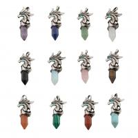 Gemstone Zinc Alloy Pendants, with Zinc Alloy & Unisex Approx 4mm 