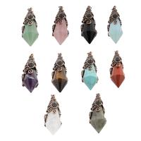 Gemstone Zinc Alloy Pendants, with Zinc Alloy & Unisex Approx 3mm 