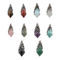 Gemstone Zinc Alloy Pendants, with Zinc Alloy & Unisex Approx 3mm 