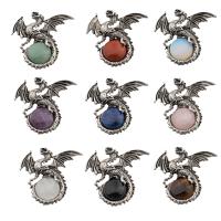 Gemstone Zinc Alloy Pendants, with Zinc Alloy & Unisex Approx 4mm 