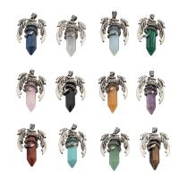 Gemstone Zinc Alloy Pendants, with Zinc Alloy & Unisex Approx 4mm 