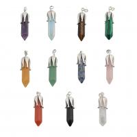 Gemstone Brass Pendants, with Brass & Unisex Approx 4mm 