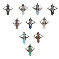 Gemstone Zinc Alloy Pendants, with Zinc Alloy & Unisex Approx 4mm 