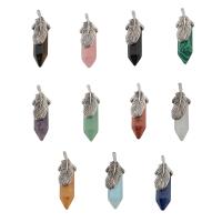 Gemstone Brass Pendants, with Brass & Unisex Approx 3mm 