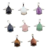 Gemstone Brass Pendants, with Brass & Unisex Approx 3mm 