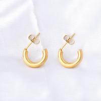 Boucles d'oreilles en acier titane, Placage, bijoux de mode & pour femme, doré, 20.6mm, Vendu par paire