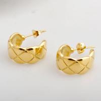 Boucles d'oreilles en acier titane, bijoux de mode & pour femme, doré, 2mm, Vendu par paire